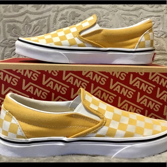 vans checkered mustard